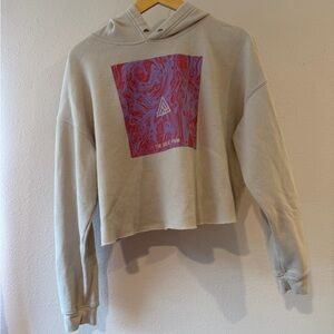 American Eagle Outfitters Cream Graphic Hoodie